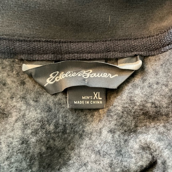 Eddie Bauer Mens 1/4 Zip Pullover Sweater Charcoal Gray XL Outdoor Hiking - Picture 6 of 8